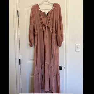 &Merci fully lined gauze maxi dress